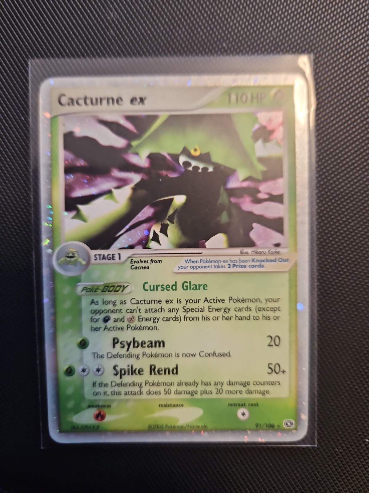 Pokémon TCG Cacturne ex 91/106 EX Emerald Holo NM W/ Swirls