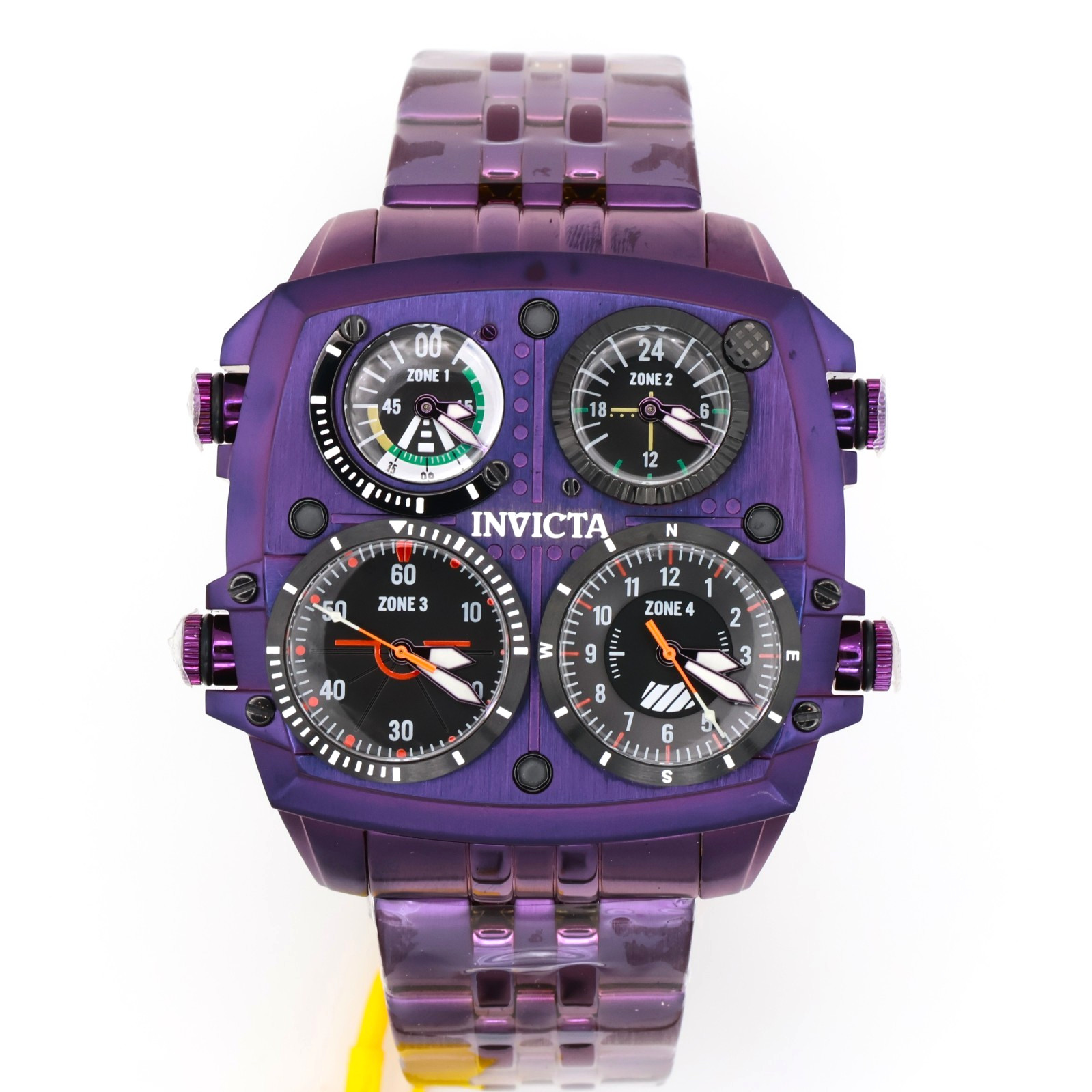 NEW Invicta Aviator Zulu Time 50658 50mm Purple Black Dial Men\'s Watch NEW Invicta Aviator Zulu Time 50658 50mm Purple Black Dial Men\'s Watch