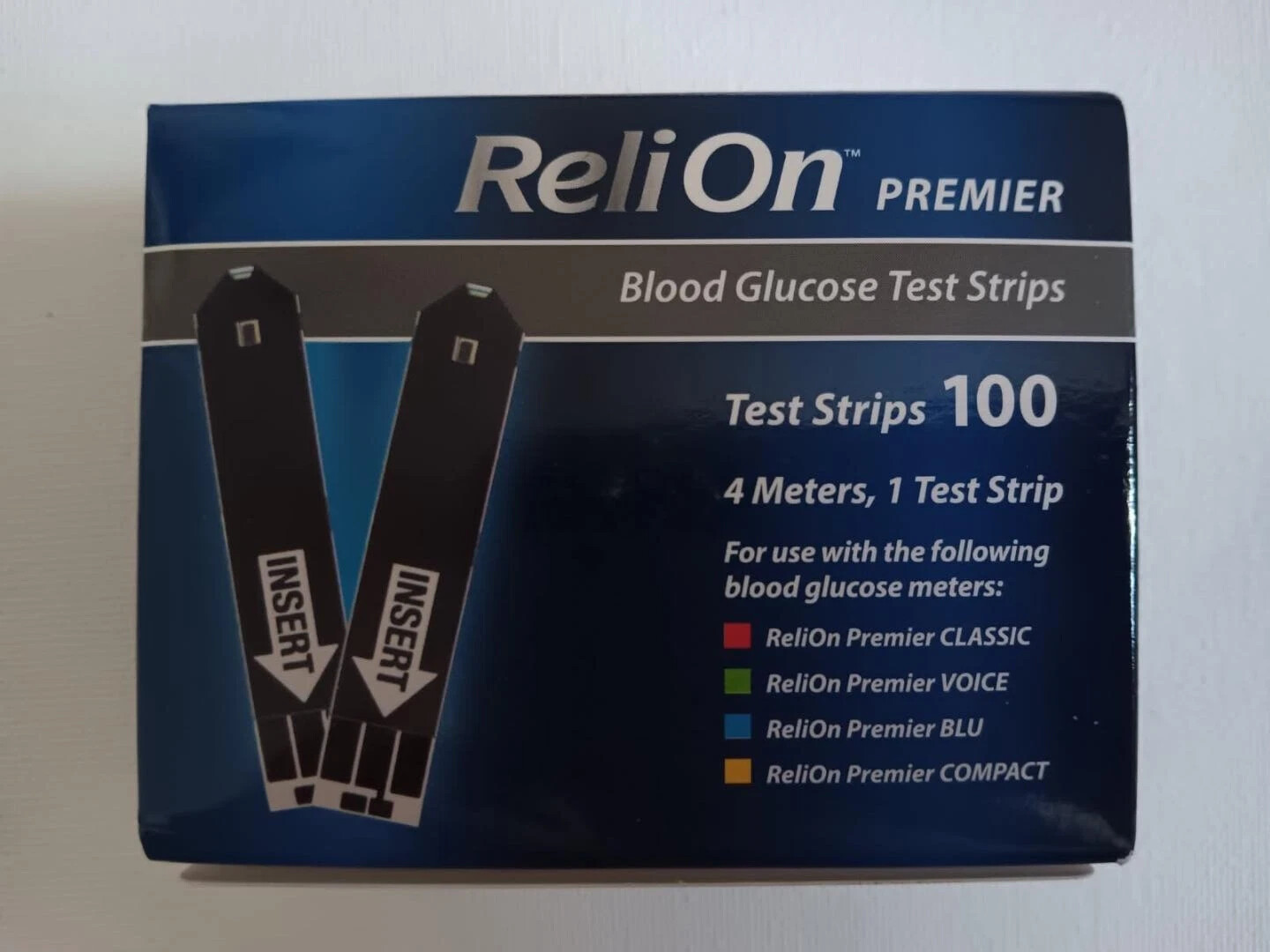 ReliOn Premier Diabetic Blood Glucose Test Strips 100ct Exp 12/2026+ New