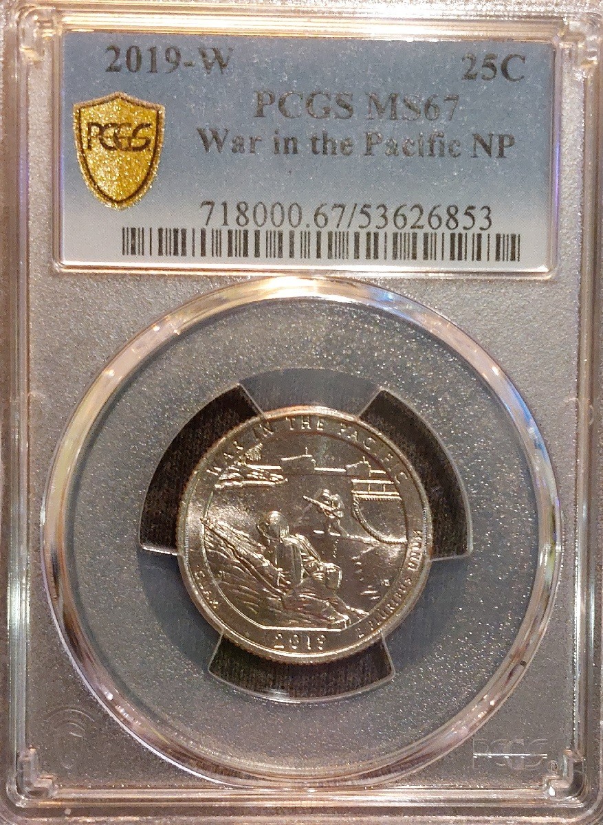 2019 W War in the Pacific NP Quarter 25c PCGS TrueView MS67 West Point - WOW