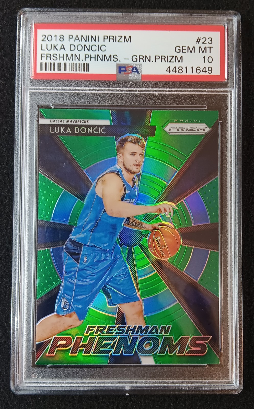 2018 Prizm Luka Doncic Freshman Phenoms Green Prizm PSA-10 Rookie RC Mavericks 2018 Prizm Luka Doncic Freshman Phenoms Green Prizm PSA-10 Rookie RC Mavericks