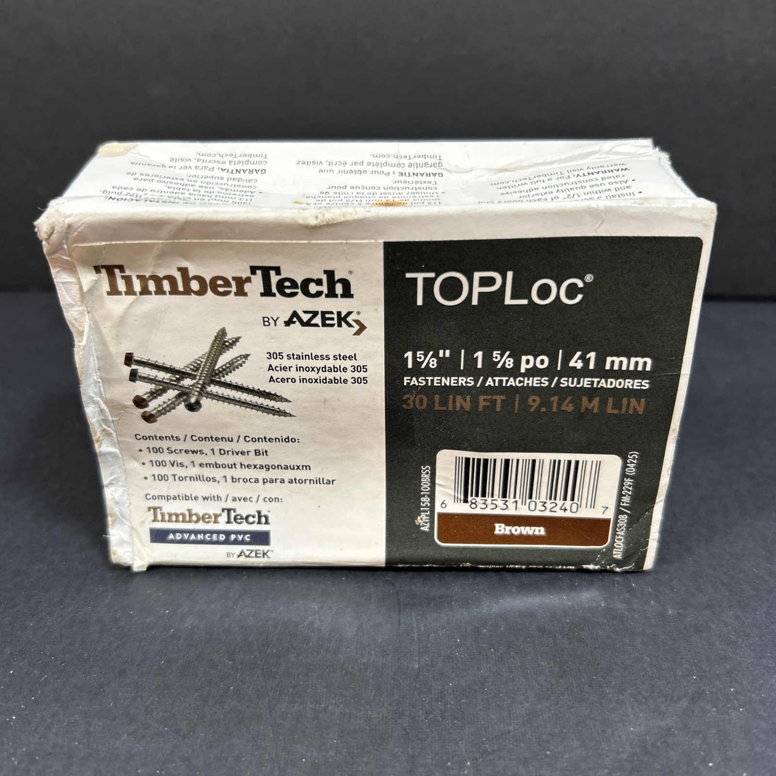 100x AZEK Composite Deck Screws TOPLoc TimberTech 1-5/8\