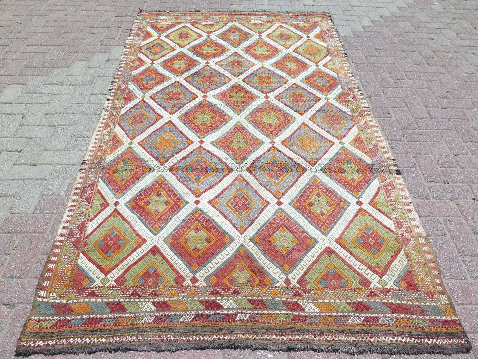 Handmade Turkish Large Kilim, Vintage Boho Rugs, Carpet Floor Teppiche 57\