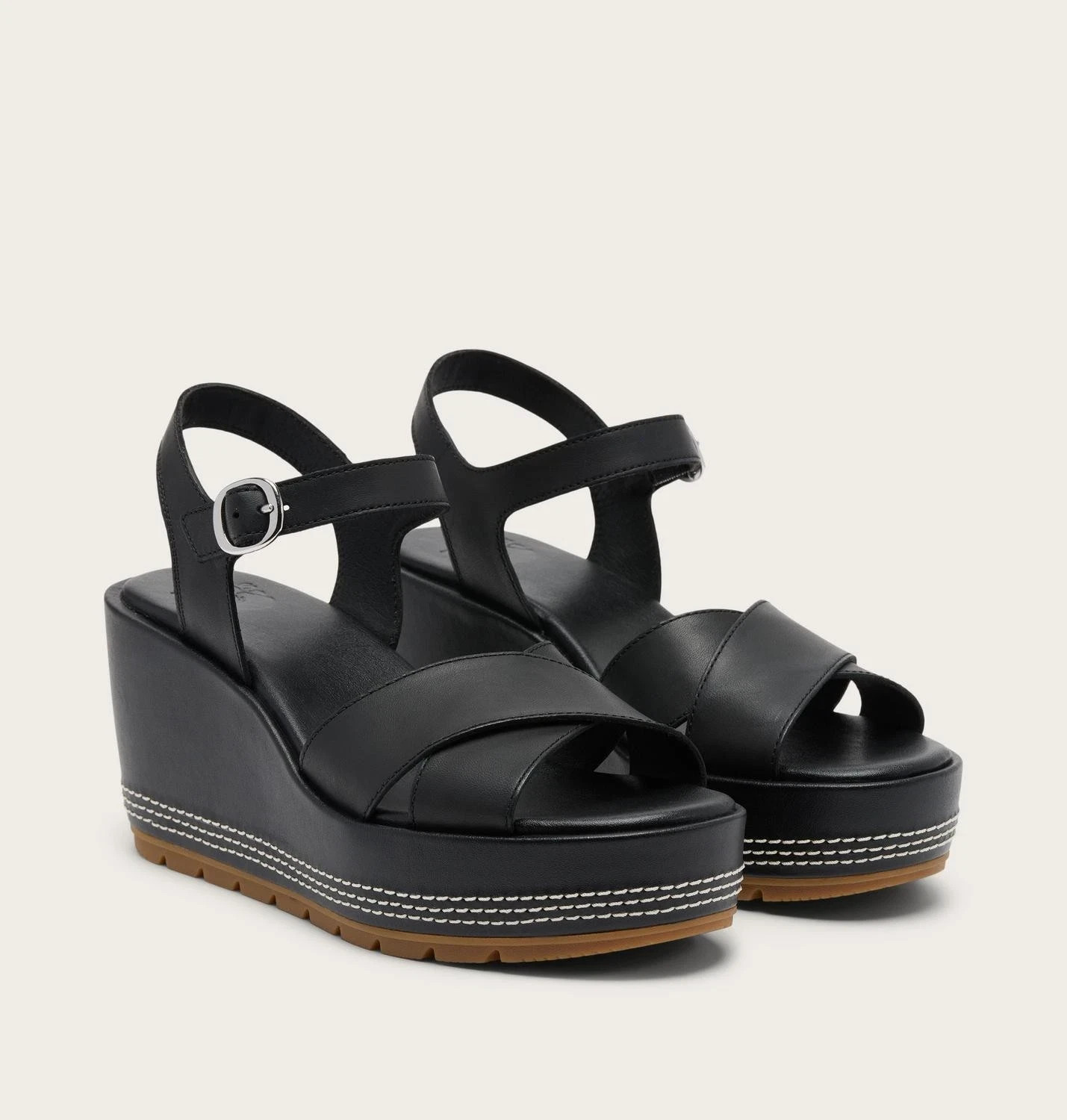 Sunpeak™ Wedge Ankle Strap Women's Sandal/Black, Gum 2
