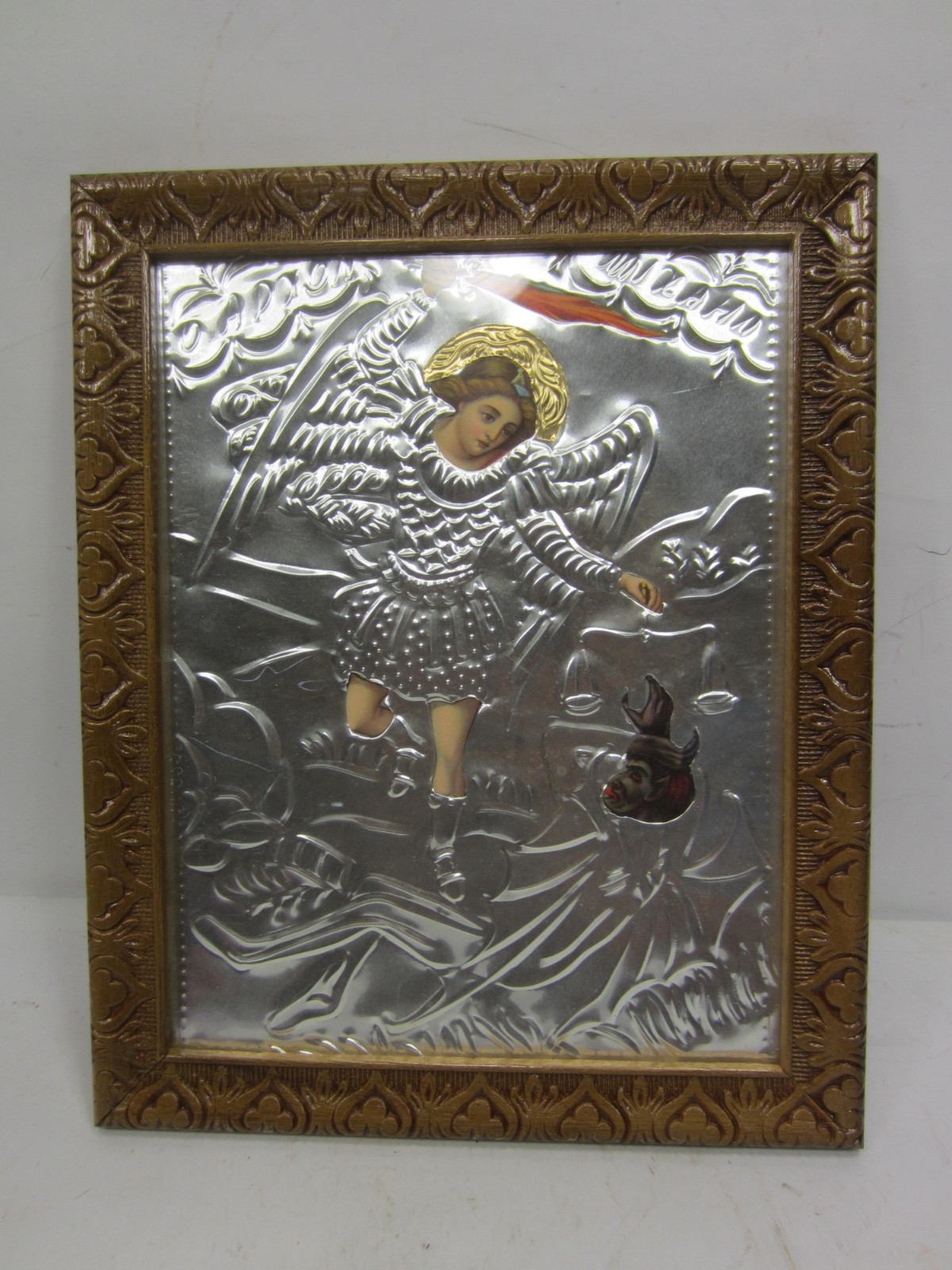 Vintage Archangel Michael Framed Icon Picture Vintage Archangel Michael Framed Icon Picture