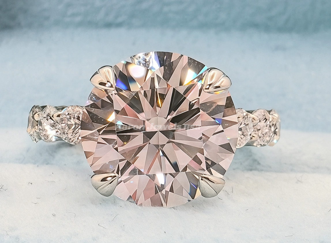 4.60Ct Round Lab Grown Diamond Solitaire Engagement Ring 14K White IGI D VVS2