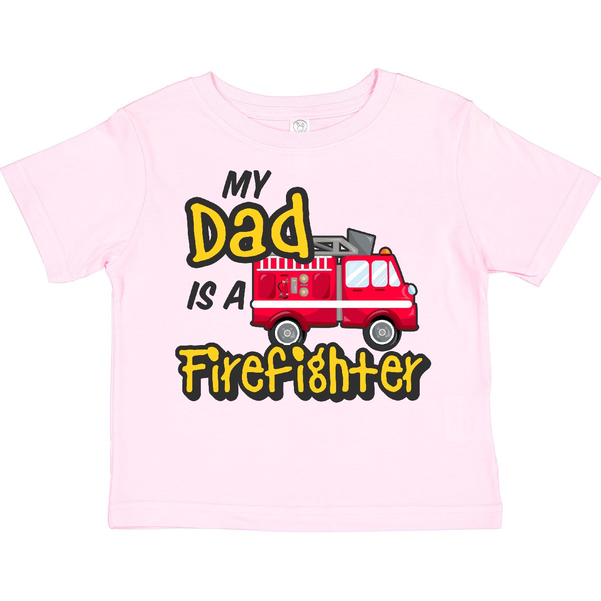 Inktastic My Dad Is A Firefighter With Fire Truck Toddler T-Shirt Family Kids