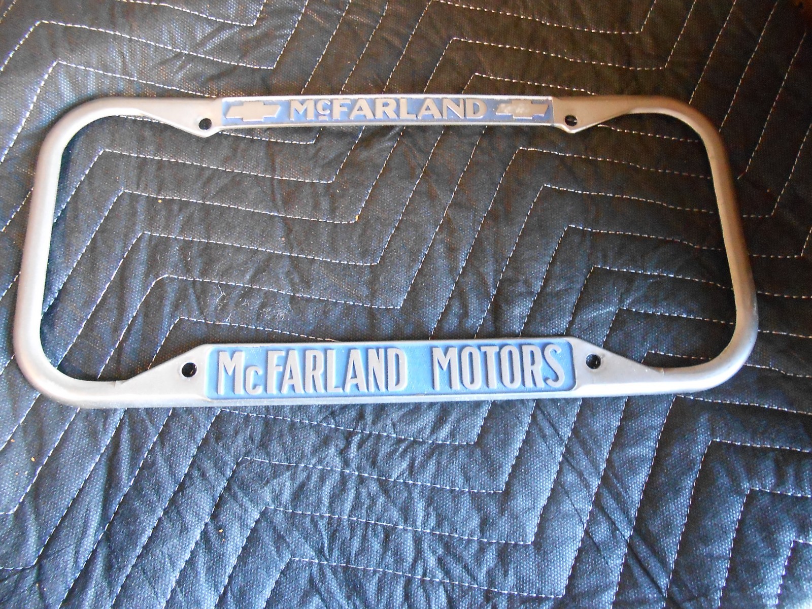 Vintage Rare 40s 50s McFARLAND CHEVROLET Motors Dealer License Plate Frame Vintage Rare 40s 50s McFARLAND CHEVROLET Motors Dealer License Plate Frame