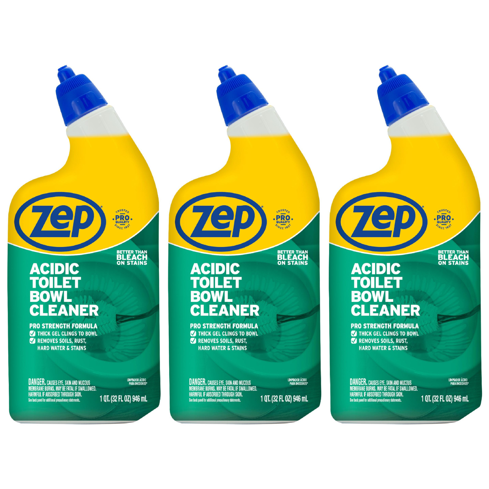 Zep Acidic Toilet Bowl Stain Eraser Wintergreen Scent 32 fl oz 3-Pack