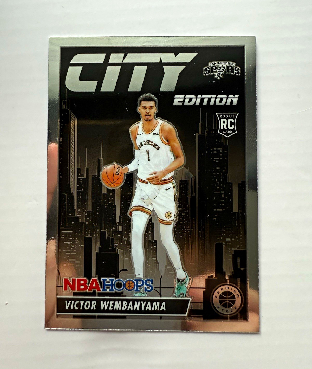 Panini 2023-24 NBA Hoops Premium Stock City Edition Victor Wembanyama RC #25 Panini 2023-24 NBA Hoops Premium Stock City Edition Victor Wembanyama RC #25