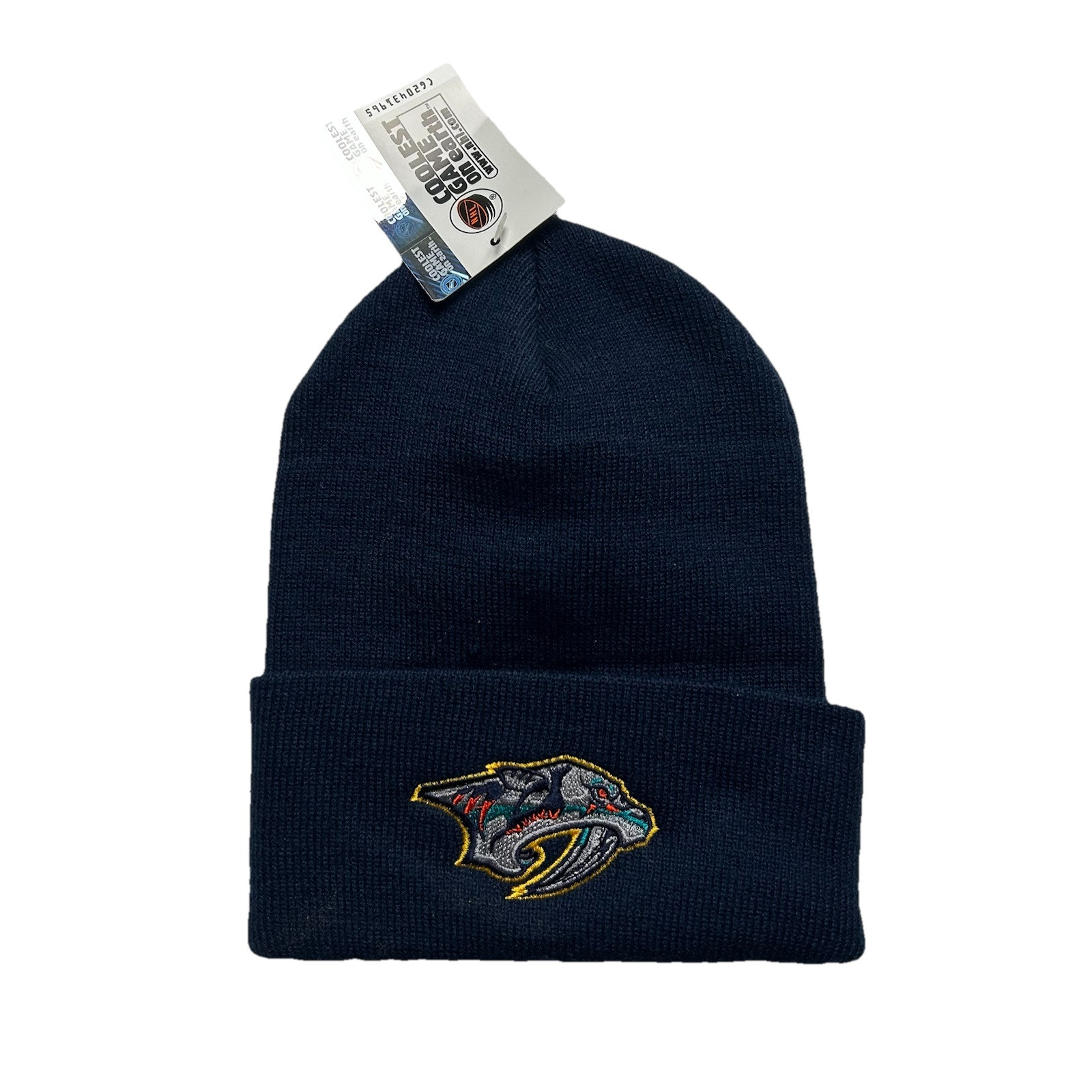 NWT Vintage Nashville Predators Winter Beanie Hat Toque Navy Blue Y2K 2