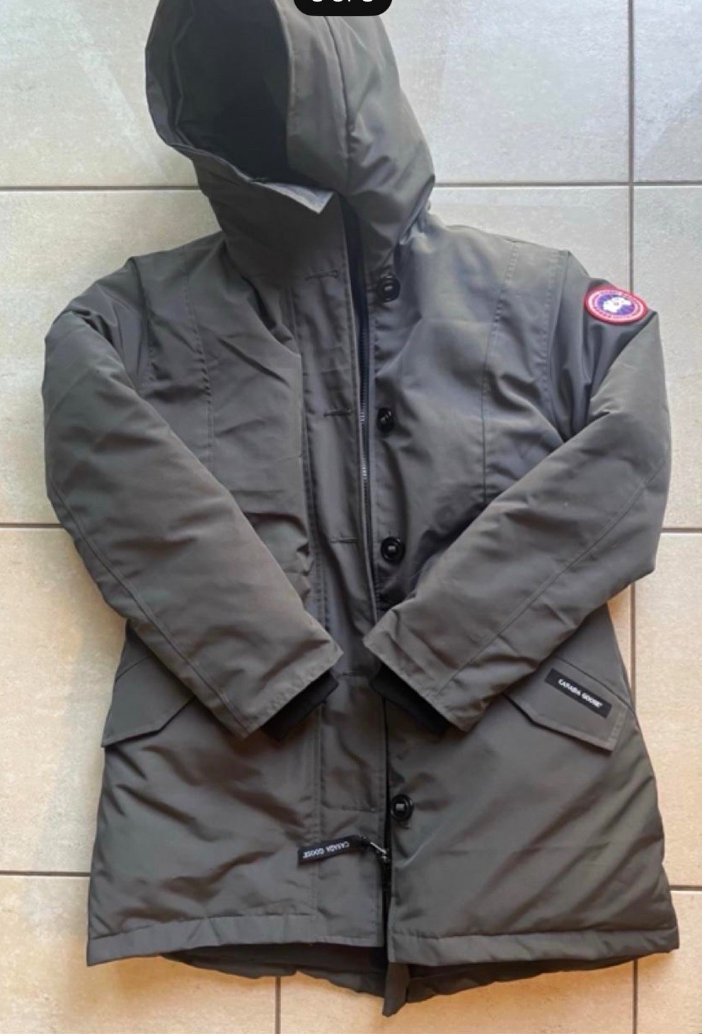 Canada Goose Men’s Hooded Insulated Parka Coat Gray XL Zip/Button Logo