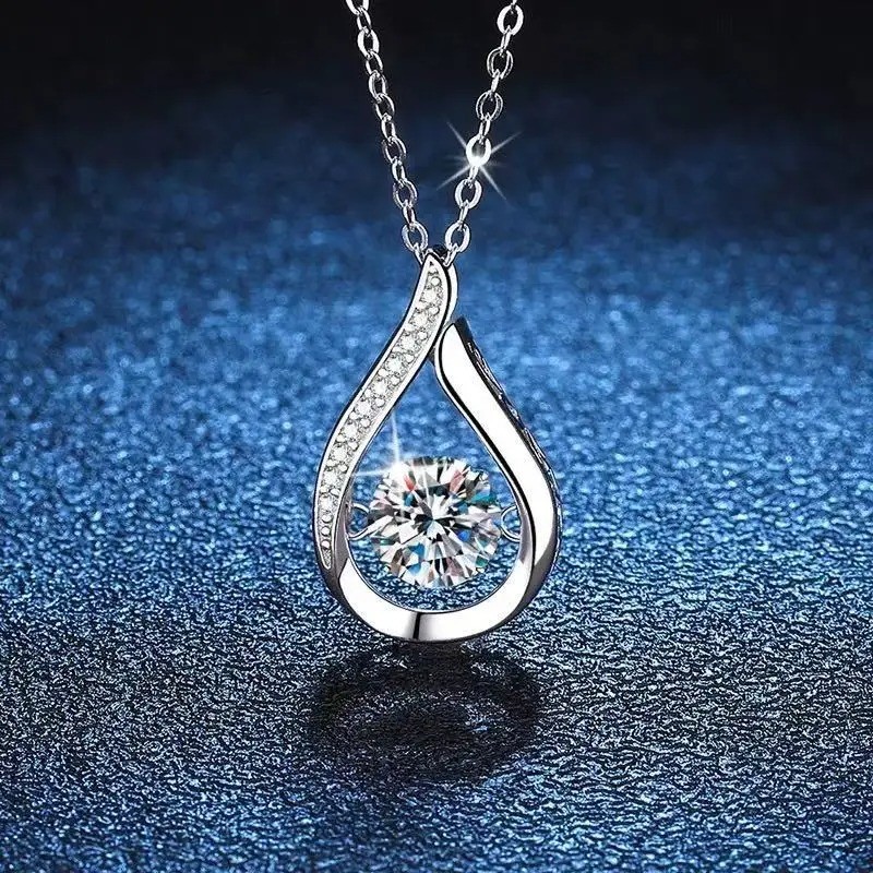 Women\'s Necklace 925 Sterling Silver Chain Cubic Zircon Pendant Fashion Jewelry