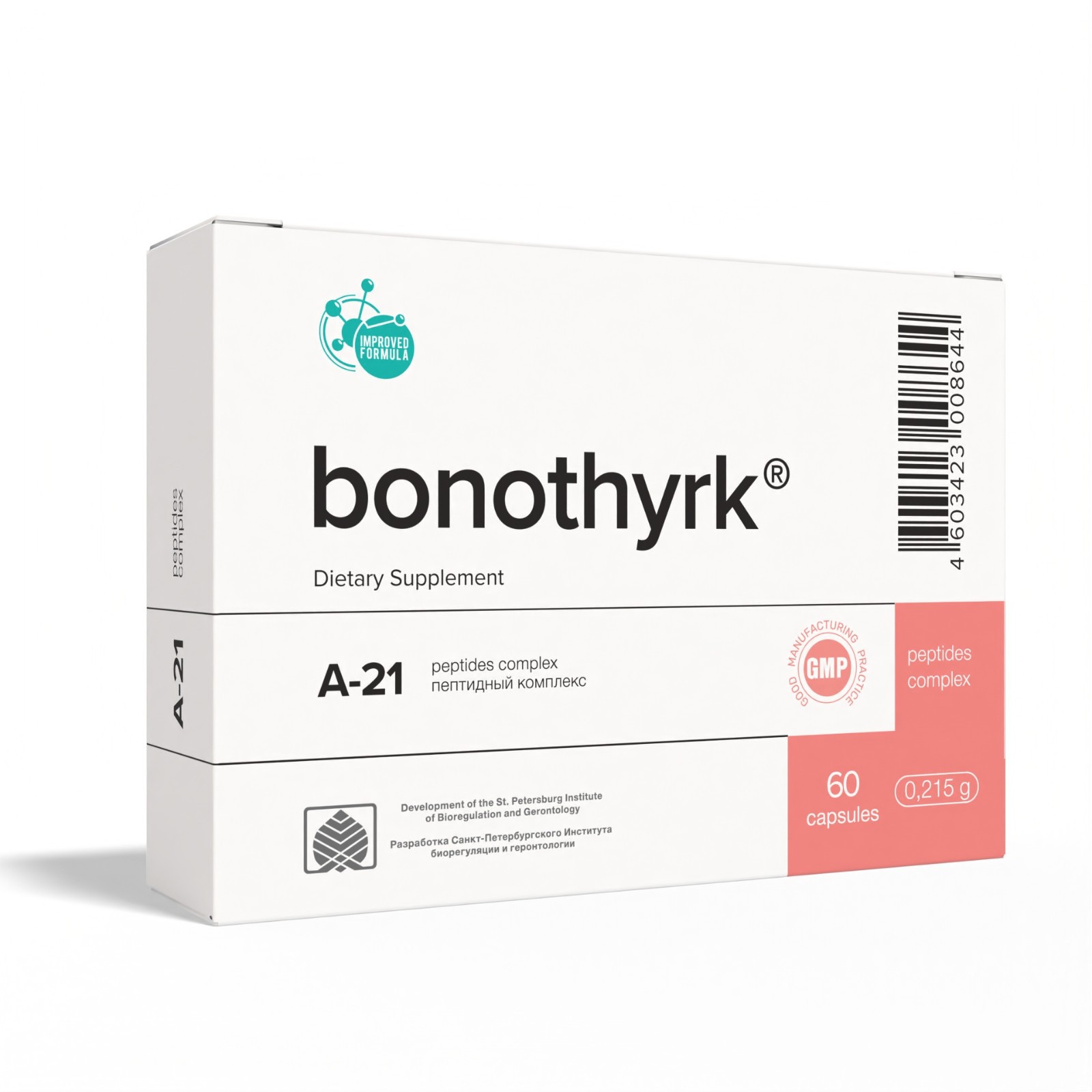 Bonothyrk A-21 Khavinson Natural Parathyroid Peptide Bioregulator 60 Capsules