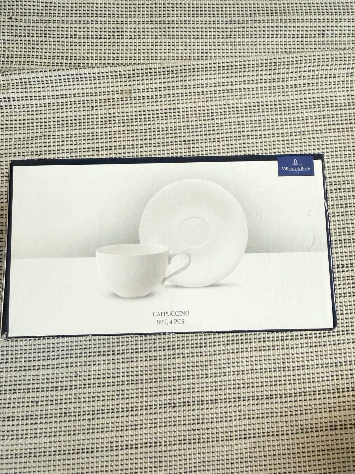 Villeroy & Boch New Cottage Cappuccino Cup Saucer Set 4pc New In Box White