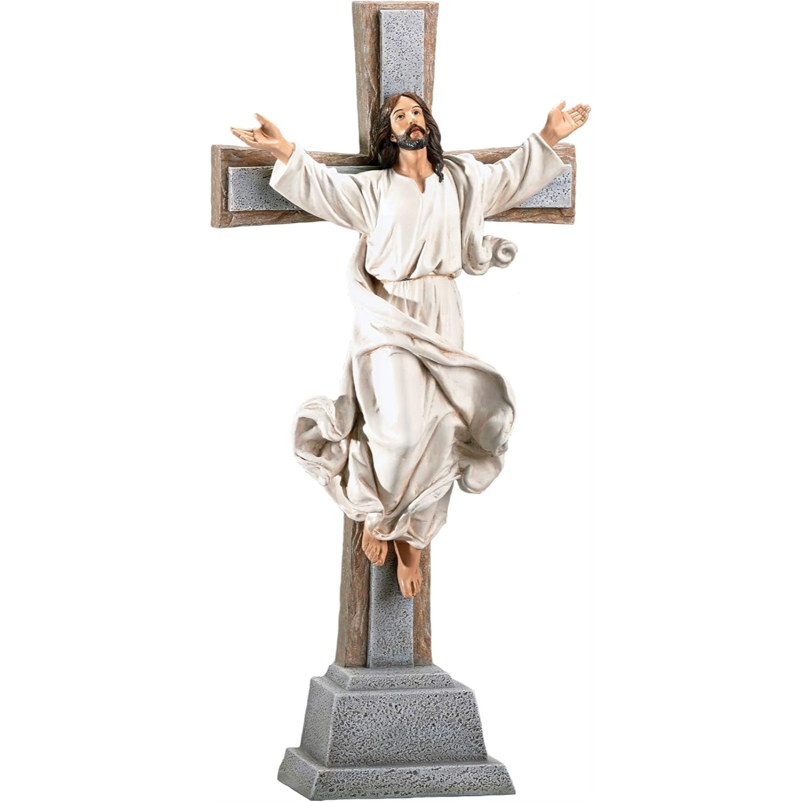 Roman Joseph's Studio Risen Christ Crucifix Figurine 15 Inch Multicolor