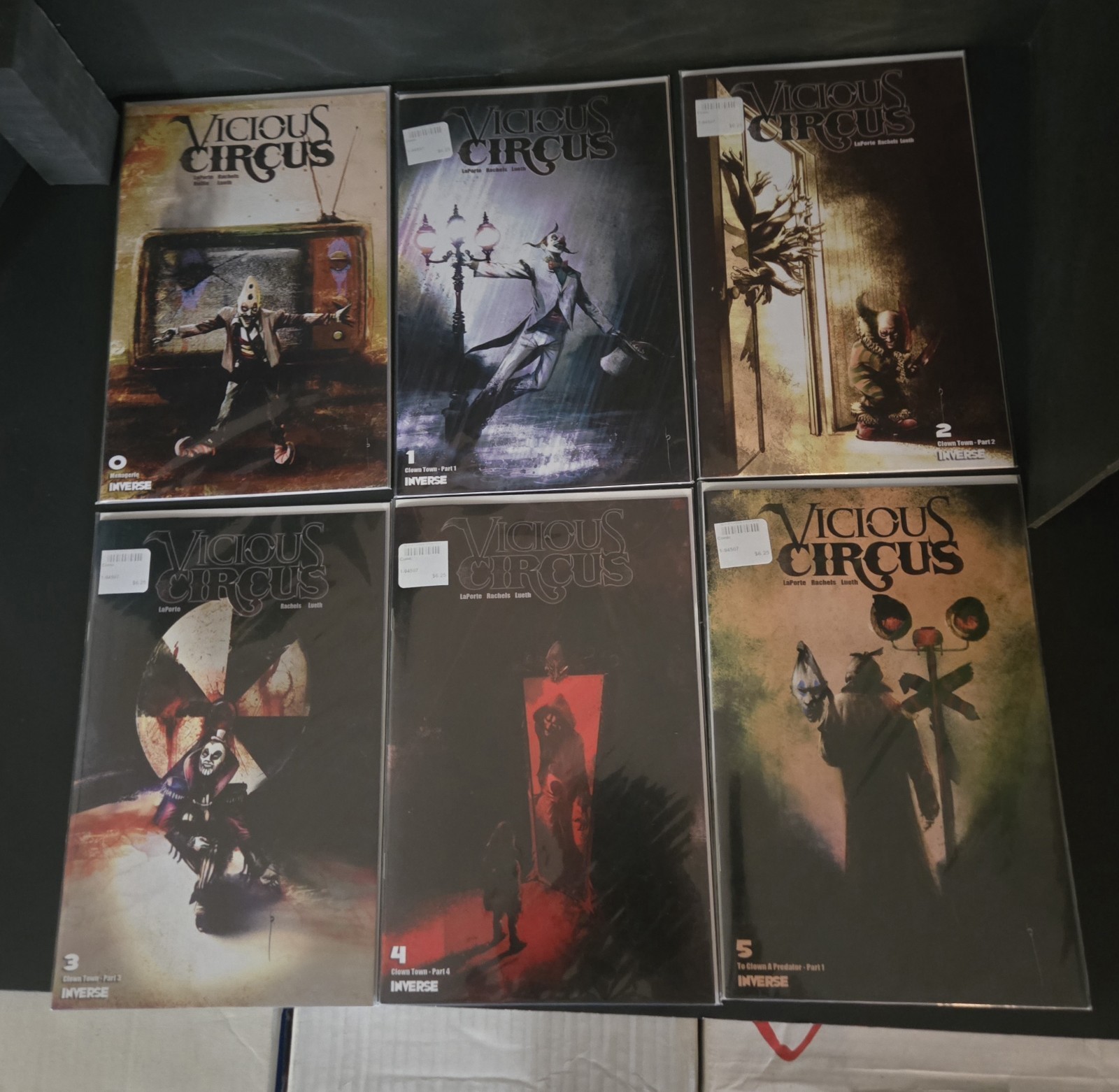 Horror Modern Comic lot, Vicious Circus #1-5 + Menagerie 0 , VF/NM Horror Modern Comic lot, Vicious Circus #1-5 + Menagerie 0 , VF/NM