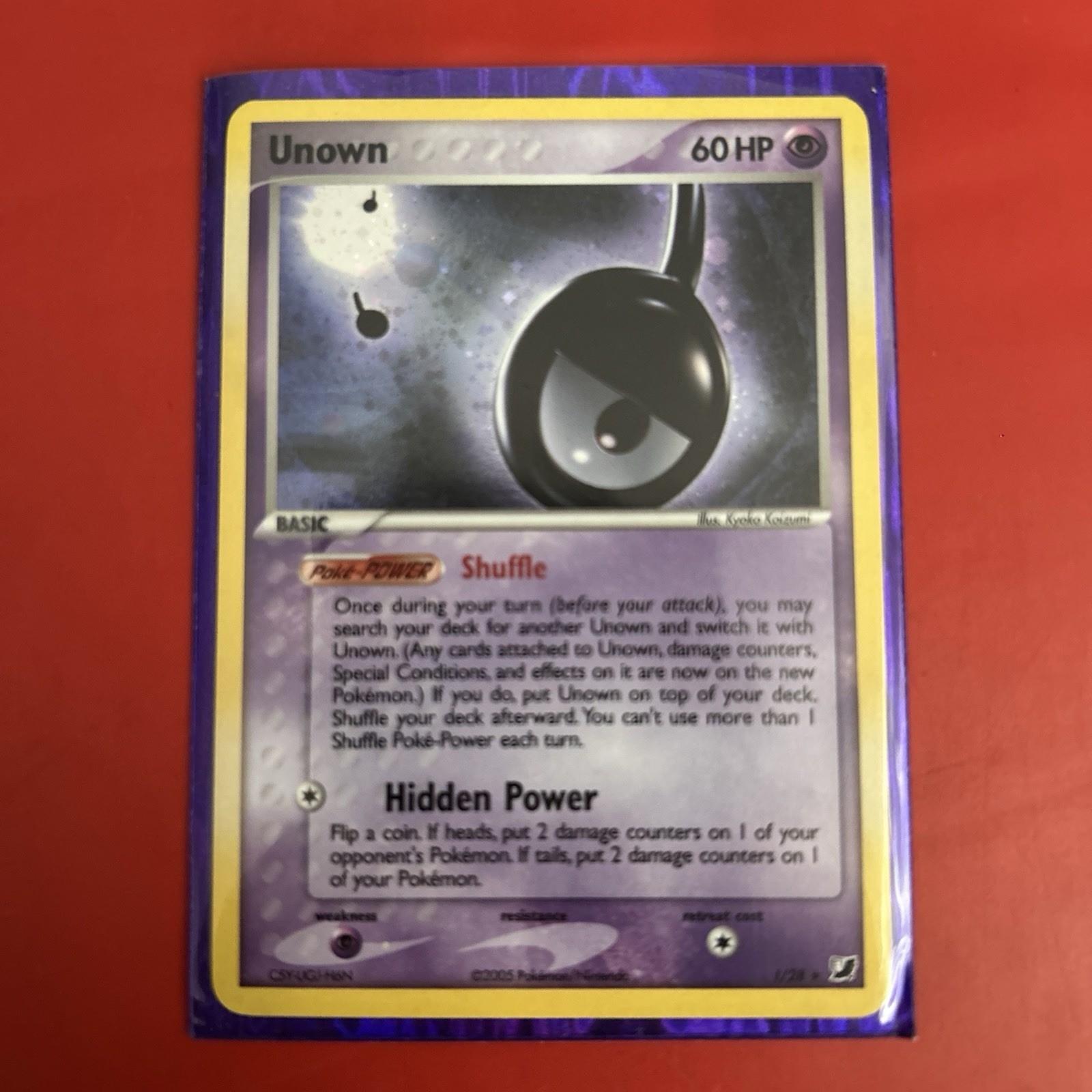 Unown () /28 EX Unseen Forces Holo 2005 Pokemon RARE Unown () /28 EX Unseen Forces Holo 2005 Pokemon RARE