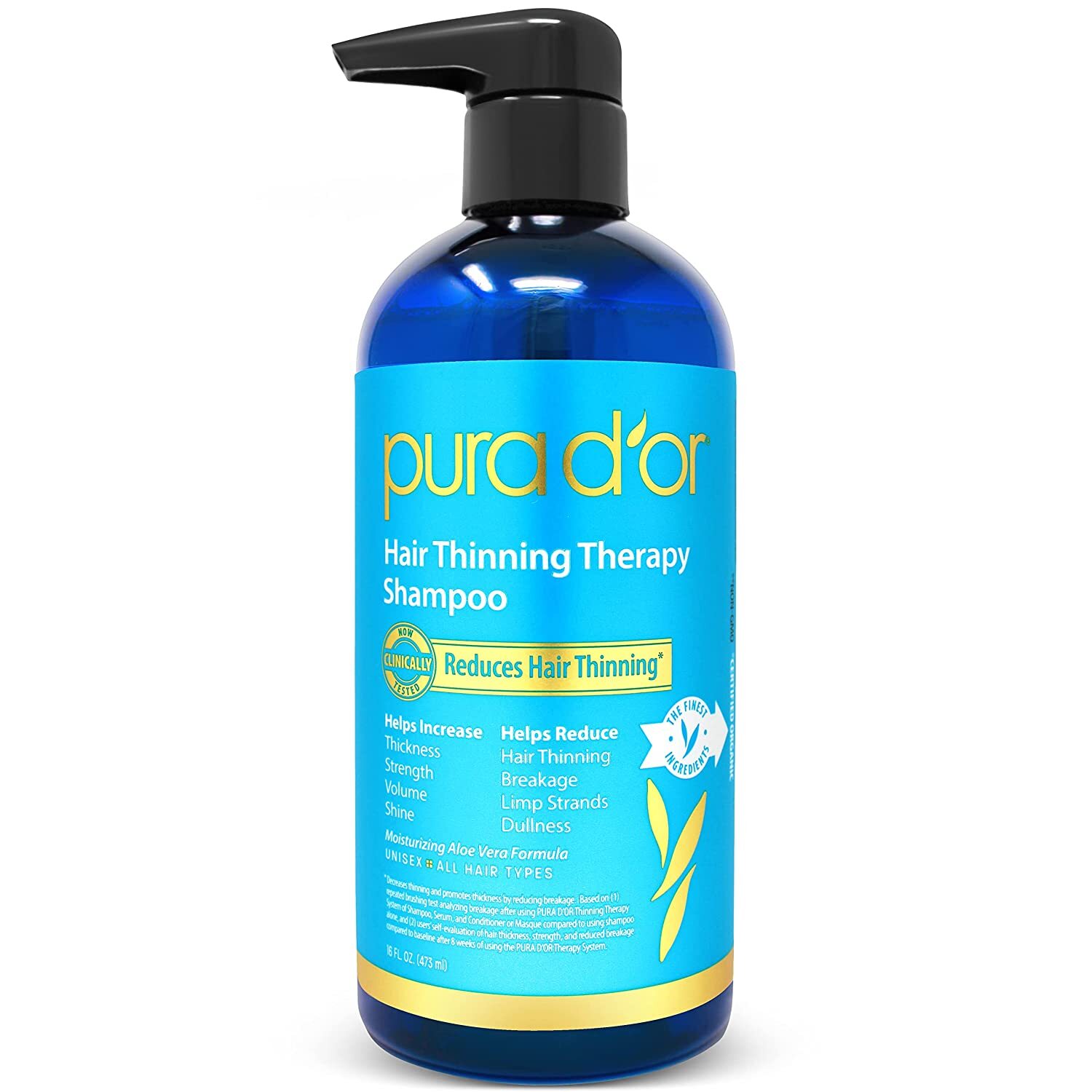 PURA D\'OR Dor Hair Thinning Therapy Shampoo Original Blue Label Shampoo 16 fl oz