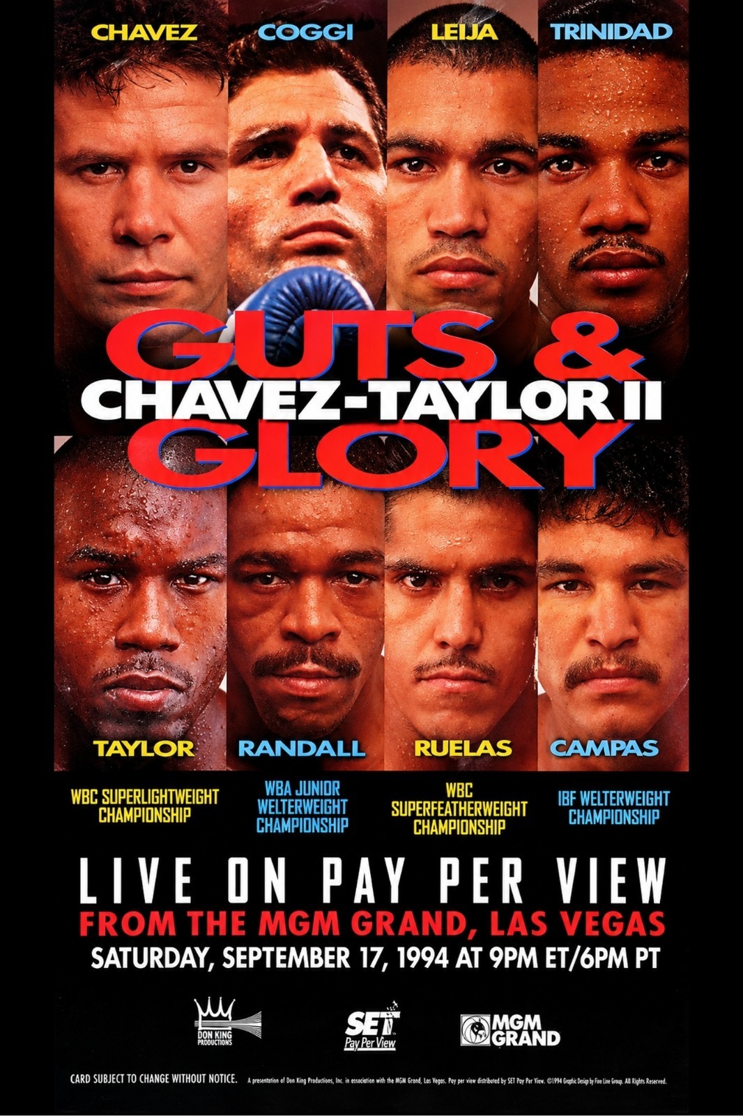 Chavez Vs. Taylor 2 PPV 12x18 Boxing Fight Poster Reprint