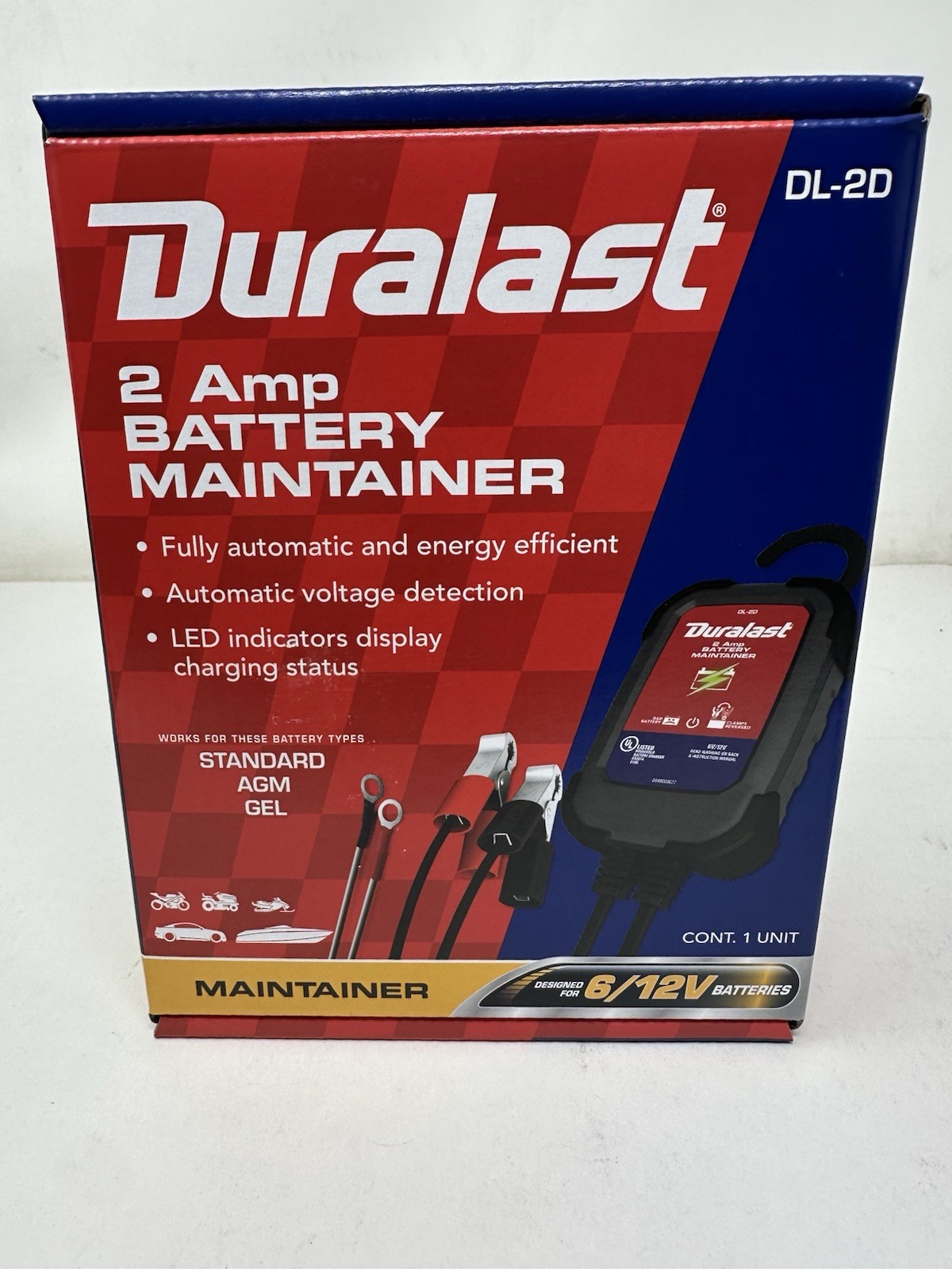 NEW Duralast DL-2D 2 Amp Battery Maintainer NEW Duralast DL-2D 2 Amp Battery Maintainer