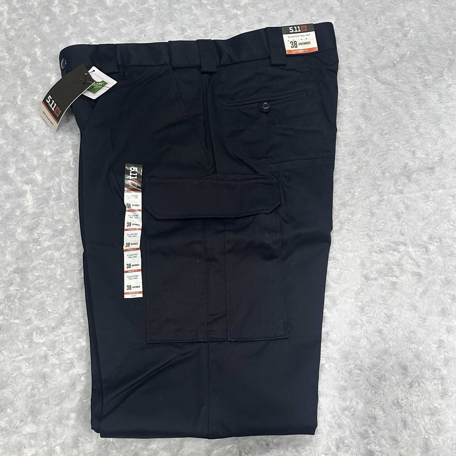 5.11 Tactical PDU B-Class Pants Mens 38X38 Navy Blue Twill Cargo NWT Unhemmed