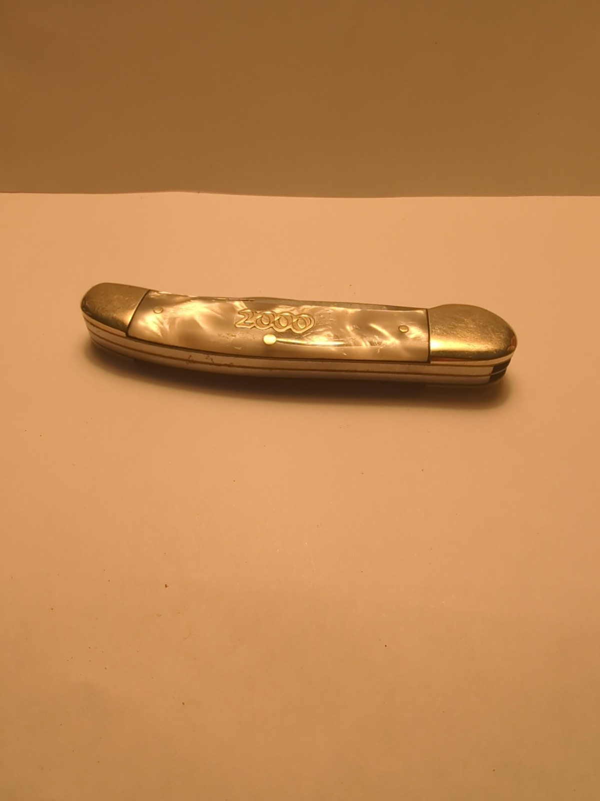 Vintage BULLDOG BRAND Solingen Two Dog Stamp Copperhead Genuine Pearl Handles