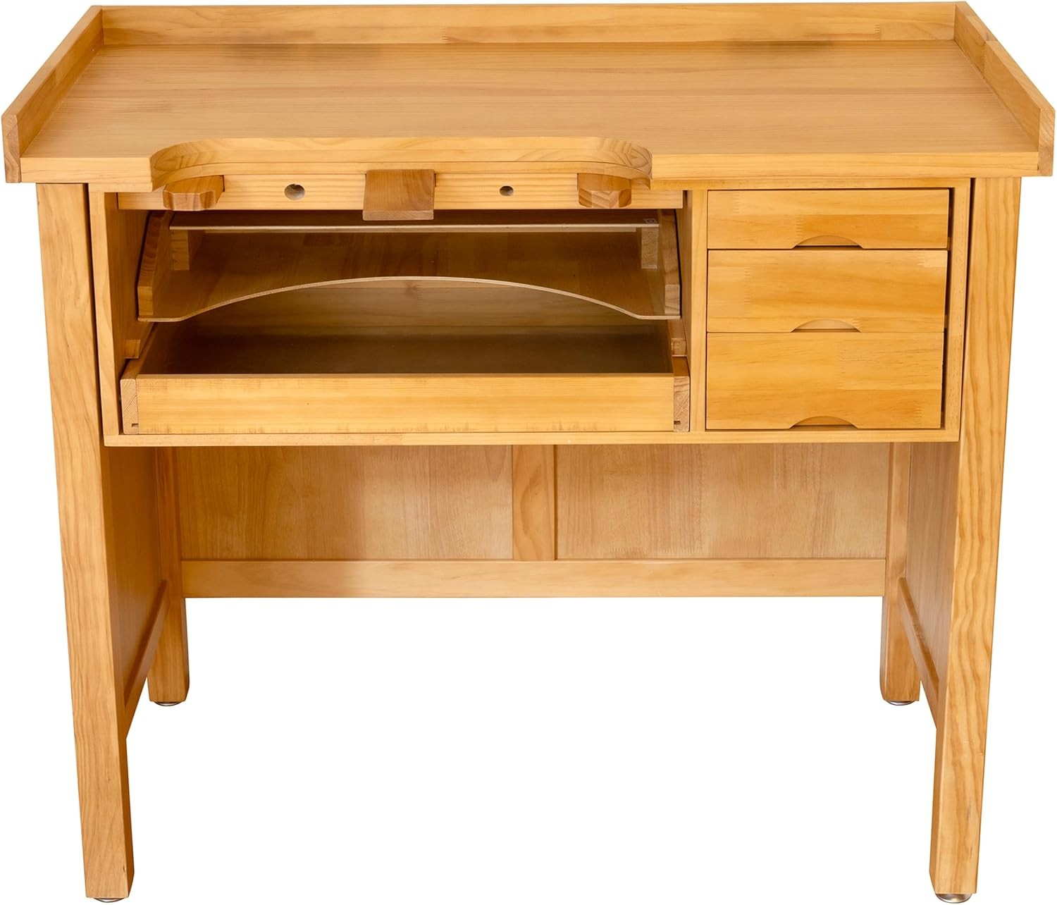 Noble Fine Wood Jewelers Bench - Solid Wooden Workbench Station with Utility