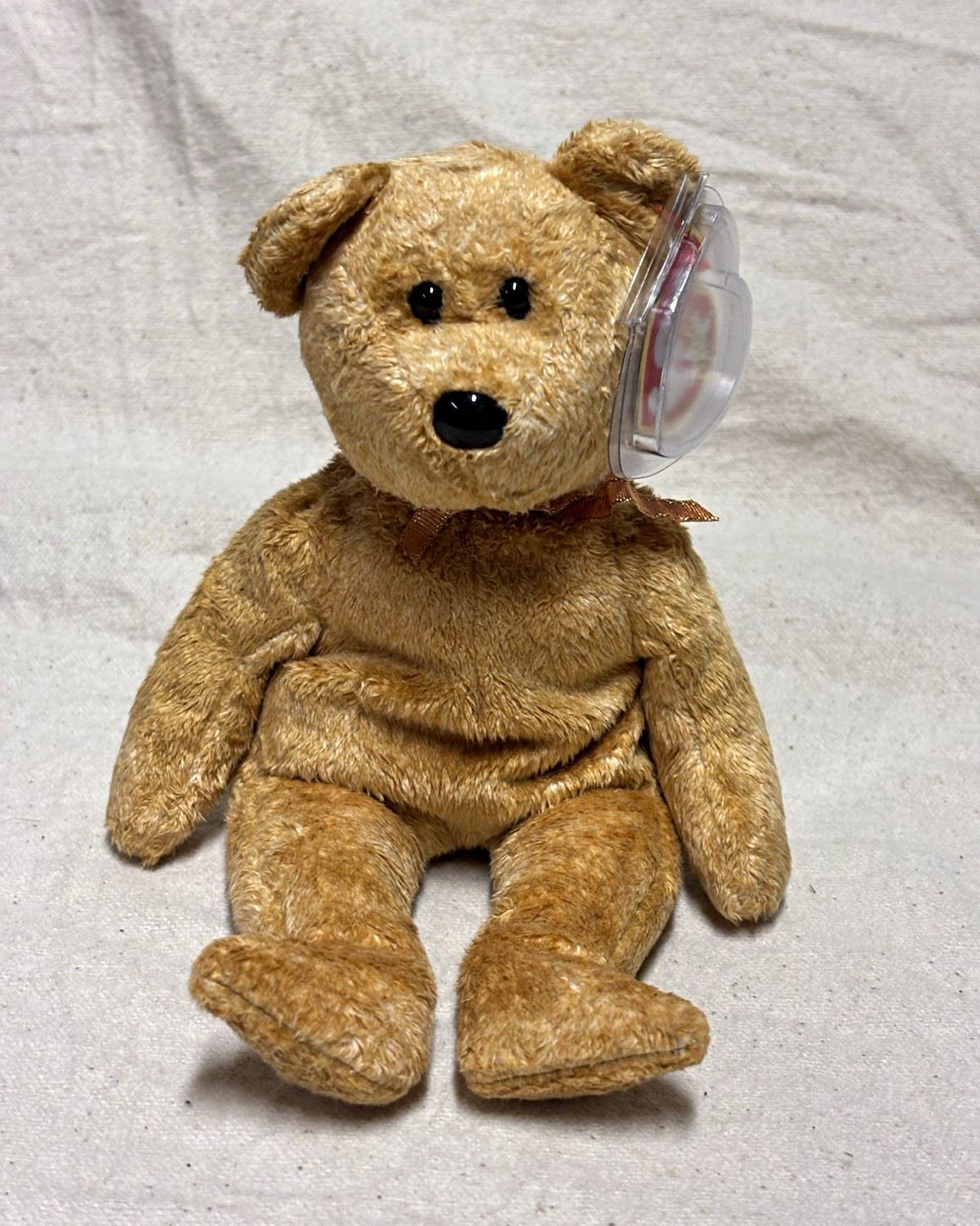 Ty Beanie Babies Cashew Teddy Bear Plush w/ Heart Tag, Vintage 2000