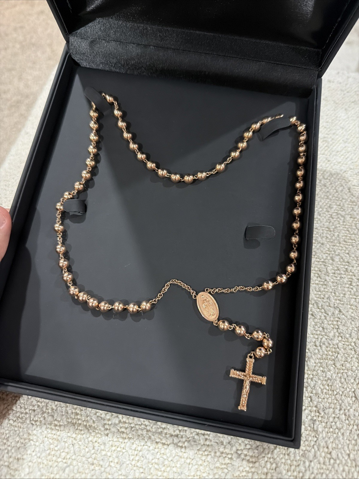 14Kt Ball Rosary with heavy SOLID Rose Gold 125.85gr 6.70mm 24” 14Kt Ball Rosary with heavy SOLID Rose Gold 125.85gr 6.70mm 24”