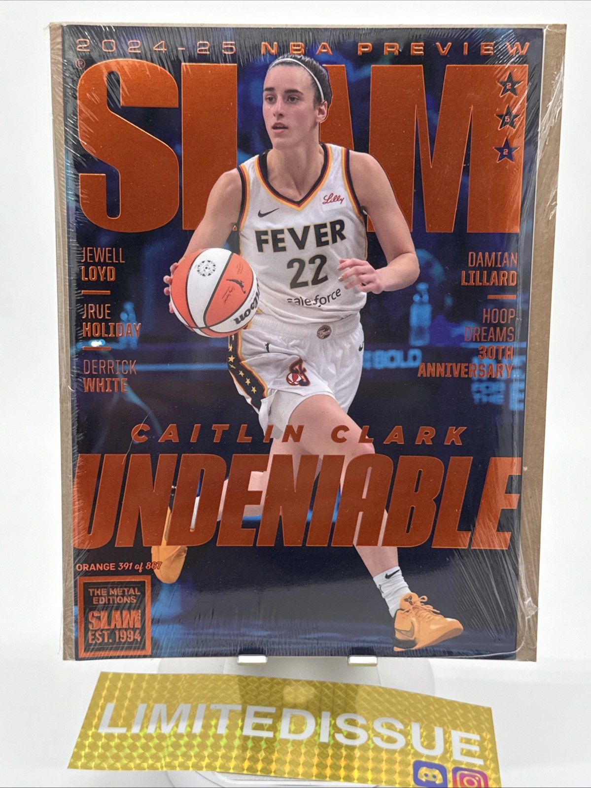 Caitlin Clark Orange Metal SLAM Magazine Limited 391/867 Sealed Fever WNBA New Caitlin Clark Orange Metal SLAM Magazine Limited 391/867 Sealed Fever WNBA New