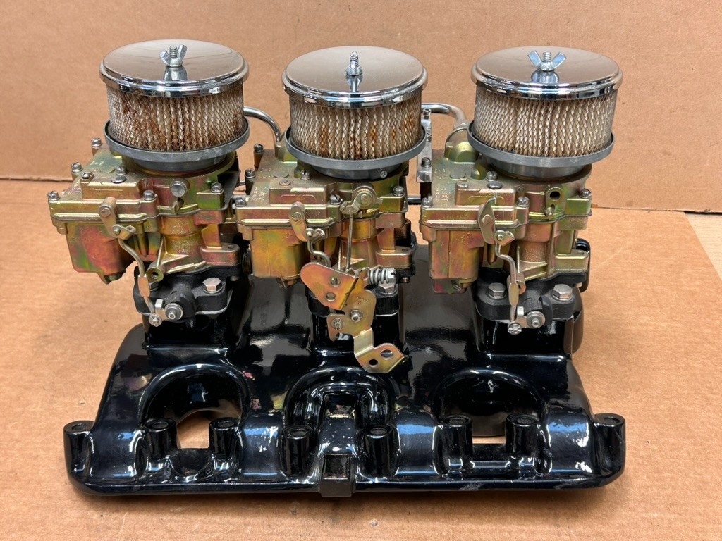 1953-56 Dodge 241 270  Hemi 3x2 Tripower Intake Manifold & Carbs Restored RARE