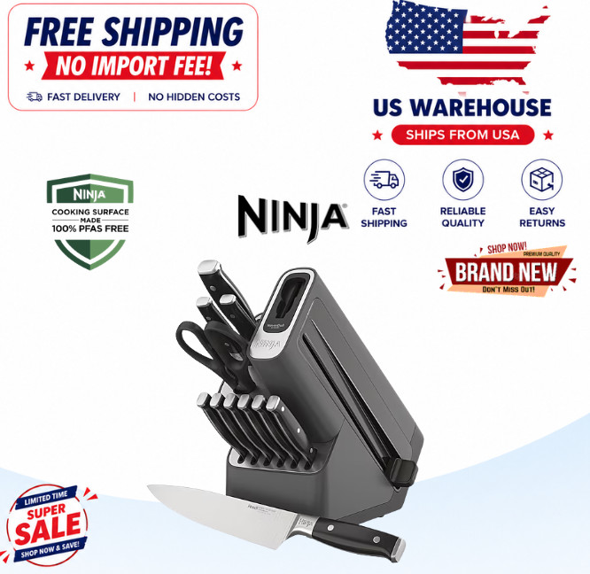 FREESHIPPING Authentic Ninja Foodi NeverDull 12pc Knife Block Set NO IMPORT FEE