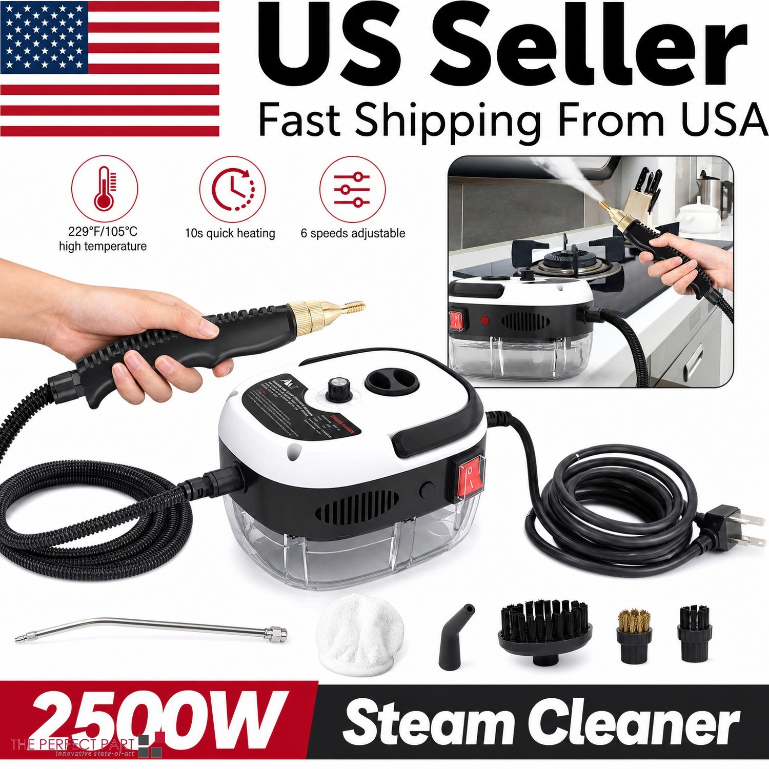 Handheld High Temp Steam Cleaner High Pressure Household Cleaning Machine 2500W Handheld High Temp Steam Cleaner High Pressure Household Cleaning Machine 2500W