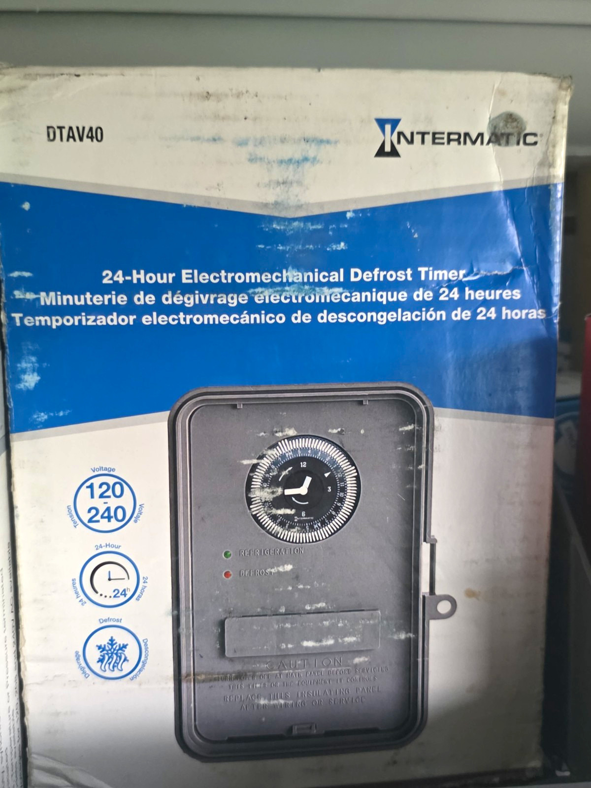 Intermatic DTAV40 Mechanical Defrost Timer 40A 120/240V 1-Phase Plastic