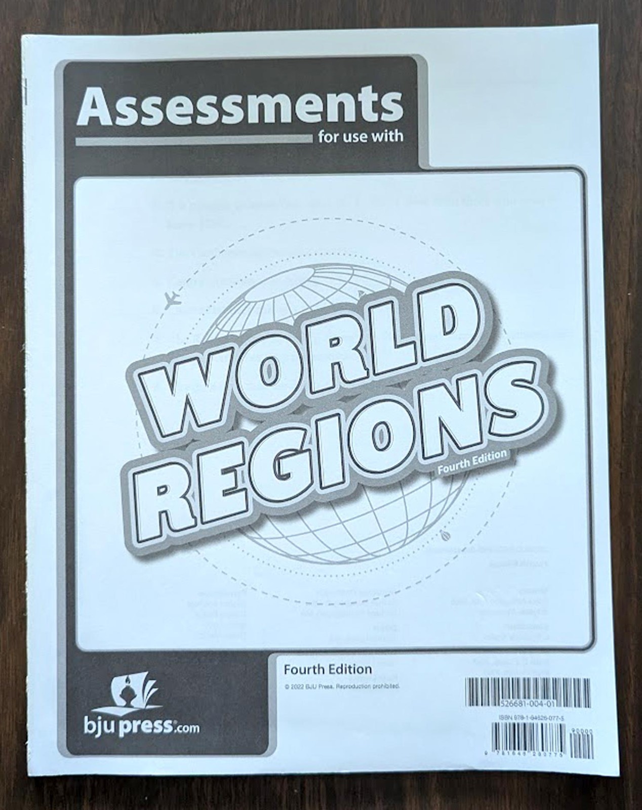 BJU Press World Regions Fourth Edition Assessments 2022 Brand New 