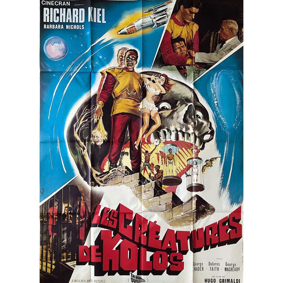 THE HUMAN DUPLICATORS Original Movie Poster  - 47x63 in. - 1965 - Hugo Grimaldi,