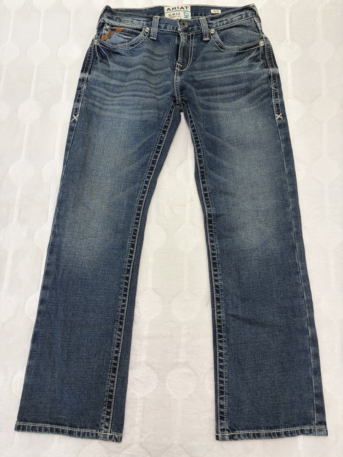 Ariat M7 Slim Fit Straight Leg Jeans Men’s 30x30 Dark Wash Cowboy Western Denim