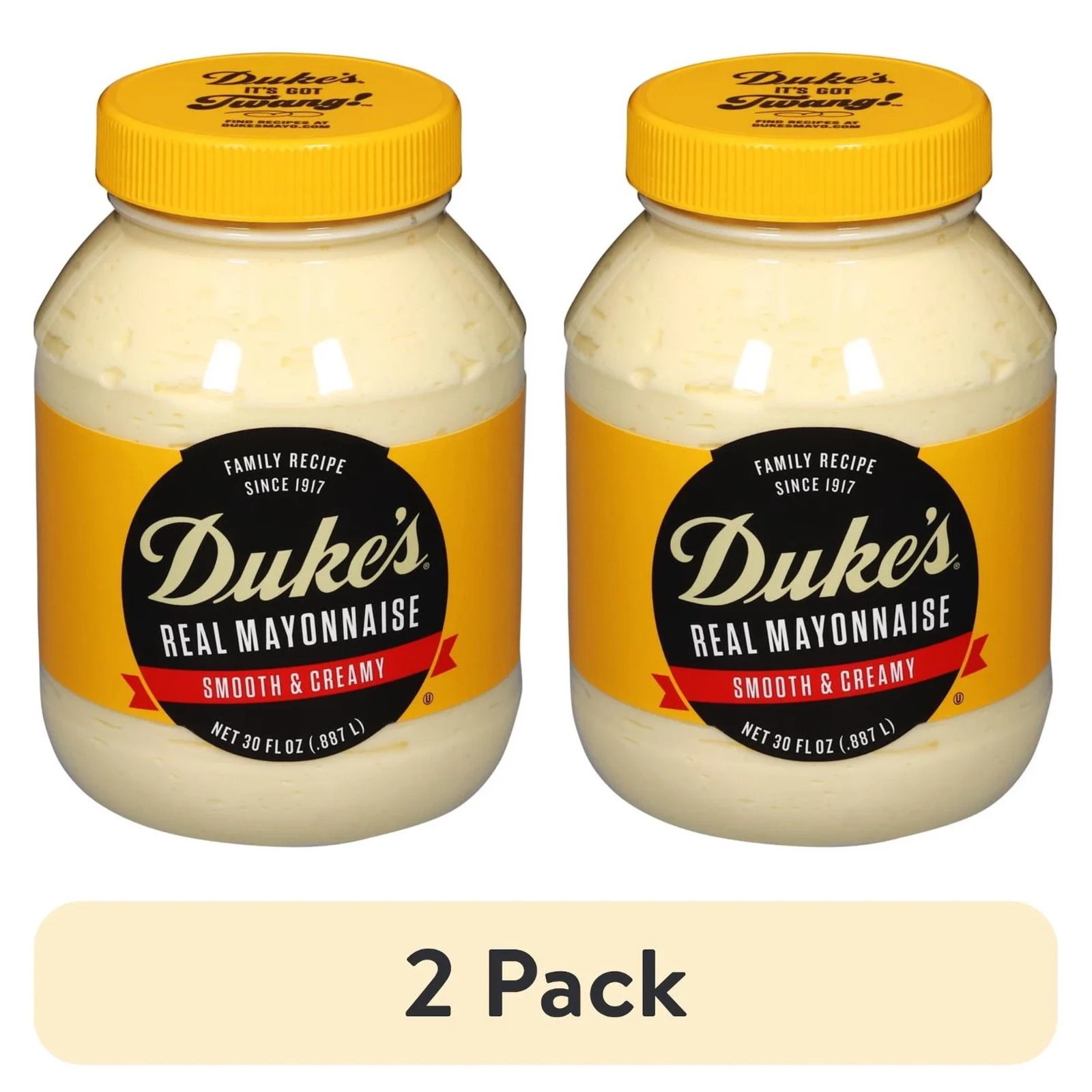 (2 pack) Duke\'s® Real Mayonnaise, 30 oz Jar, Smooth & Creamy Mayo