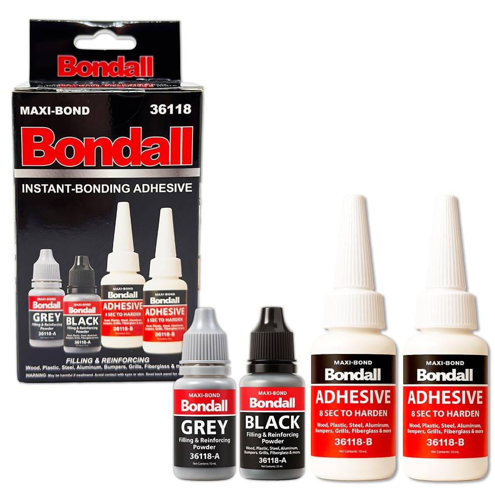 BONDALL Instant Bonding Adhesive Repair Kit, 4PC Set with (2) Super Glue