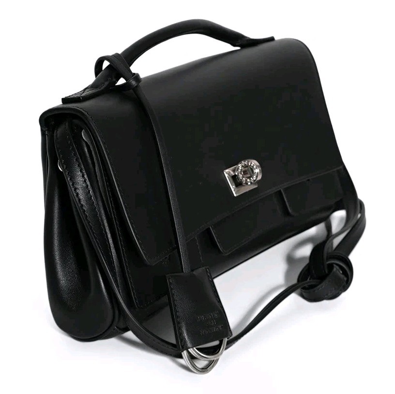 New Authentic Balenciaga Bel Air Black Leather Clutch on Strap Crystal Hardware