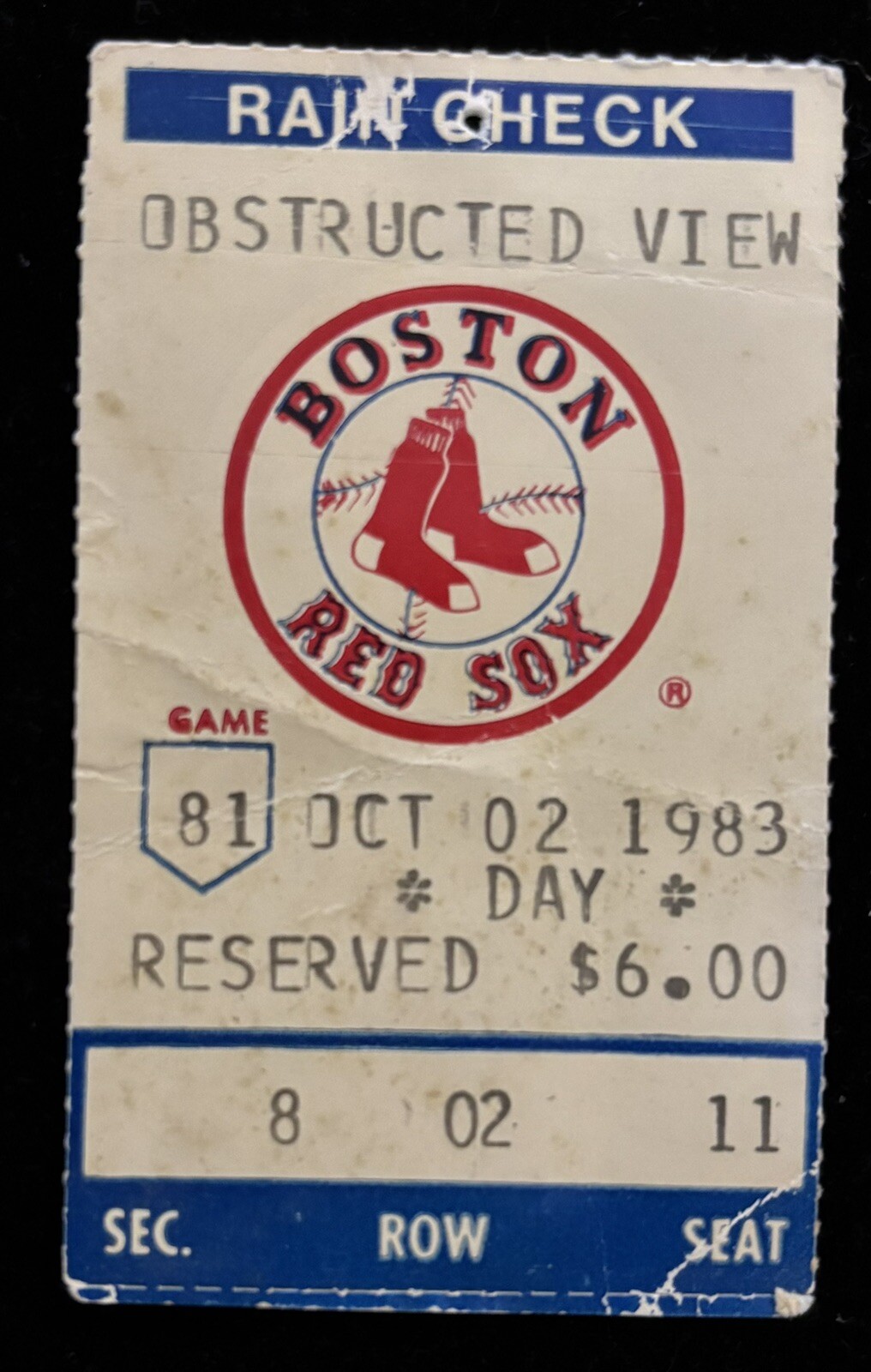 1983 Carl Yastrzemski Ticket Last Hit 3419/Yaz Day Pass Boston Red Sox 10/2 ⚾️