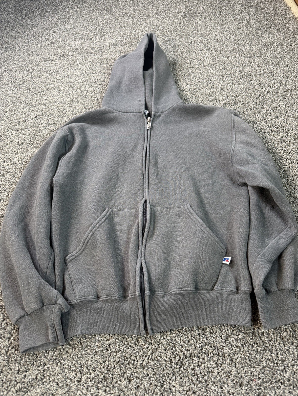 Vintage Russell Athletic Full Zip Hoodie Men’s Size Small Gray