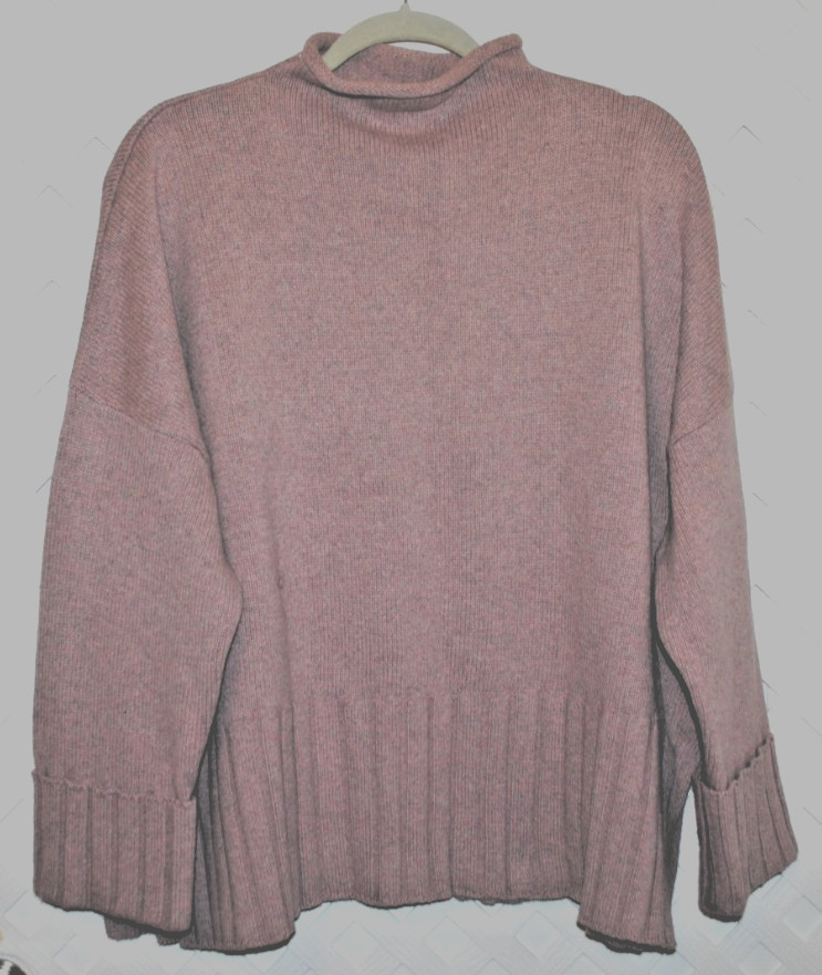 Madewell Sweater Women\'s XL Rose Mock Neck Wool Blend Ribbed Hem Pullover NWT