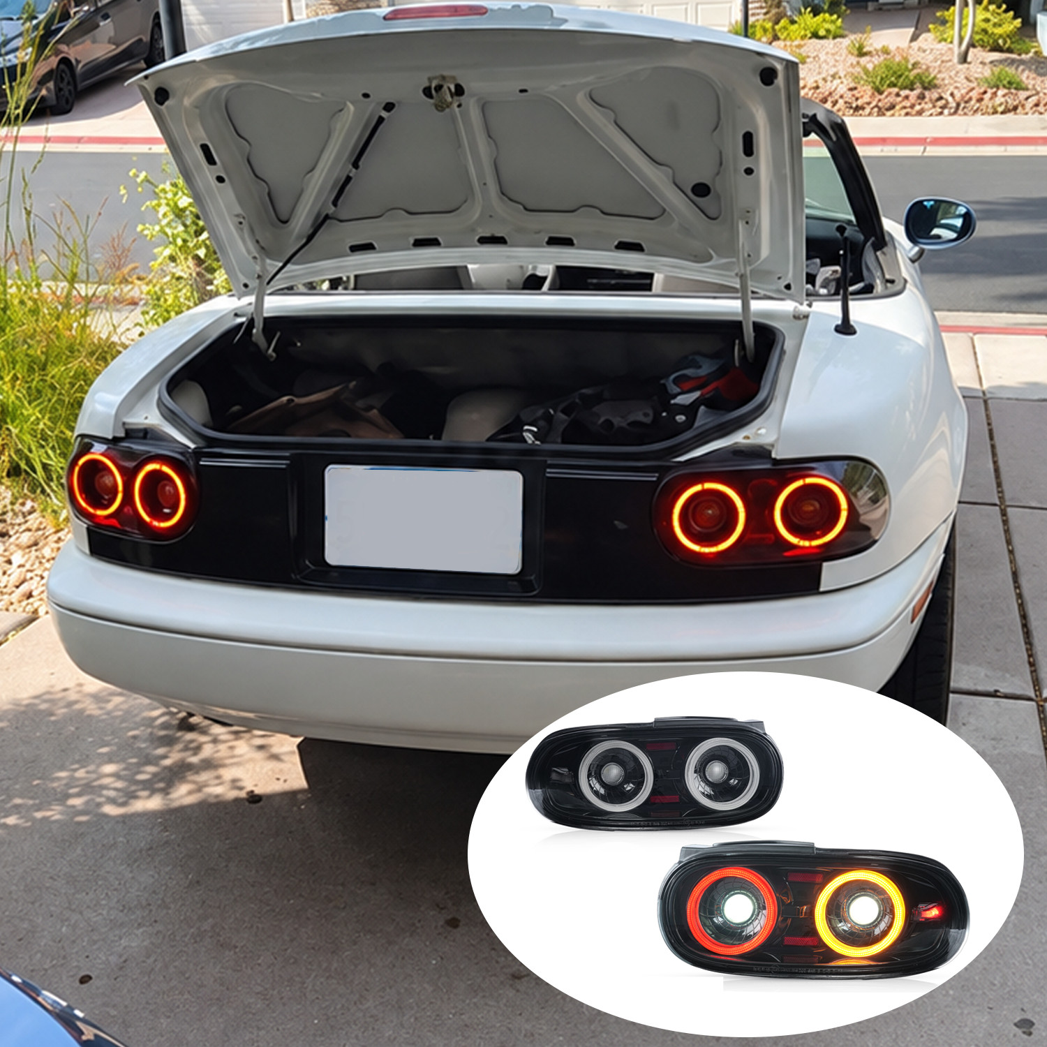 LED Tail Lights for 1990–1997 Mazda MX-5 Miata NA NA6CE/NA8C Left+Right