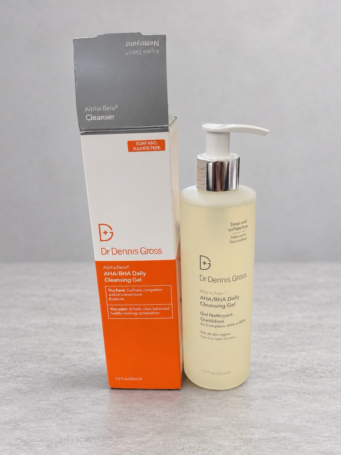 Dr Dennis Gross Alpha Beta AHA/BHA Daily Cleansing Gel 7.5 oz 225mL With Pump