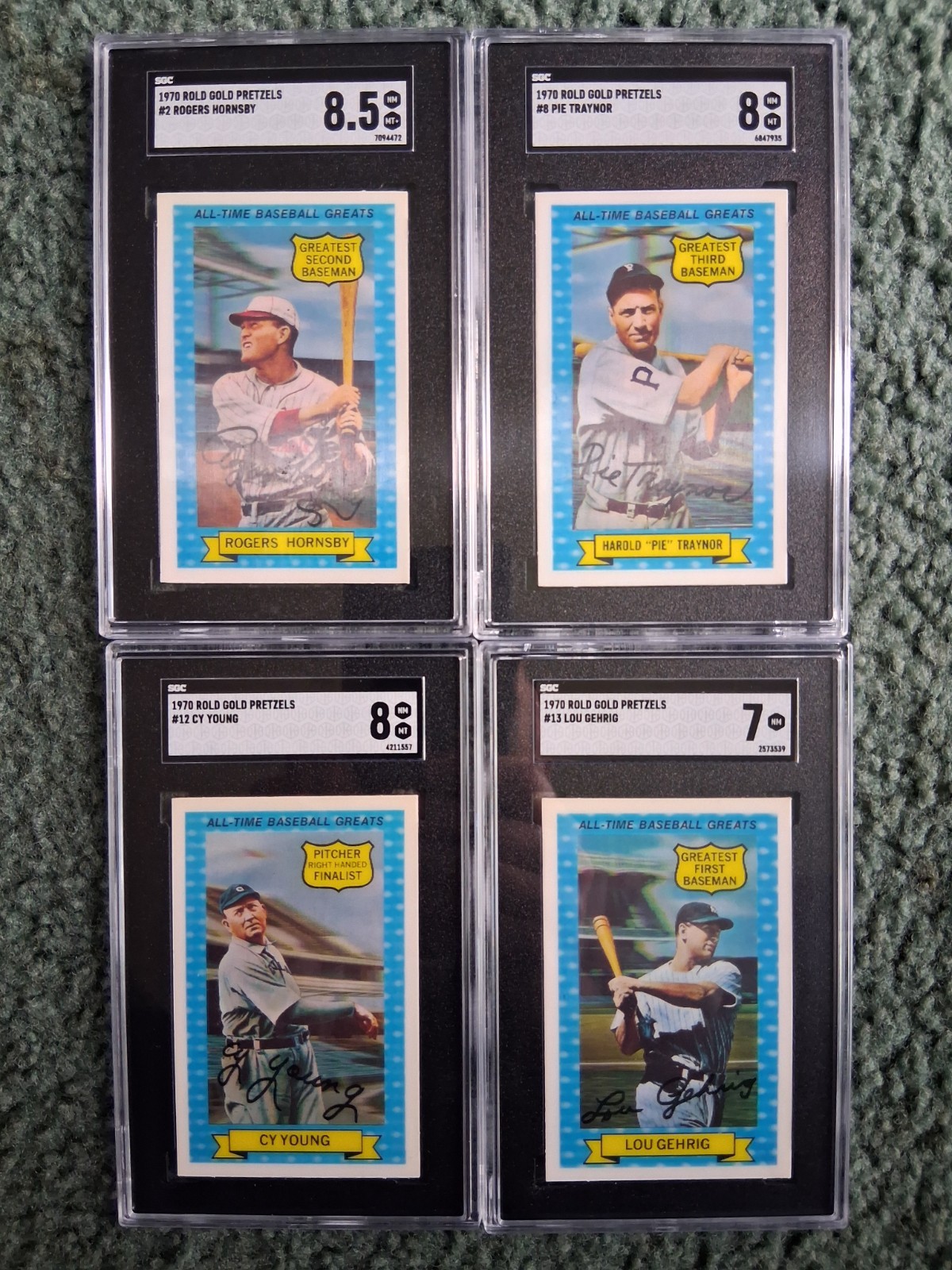 1970 ROLD GOLD PRETZELS HIGH-GRADE STARTER SET LOT, All SGC GRADED HOF, L@@K 1970 ROLD GOLD PRETZELS HIGH-GRADE STARTER SET LOT, All SGC GRADED HOF, L@@K