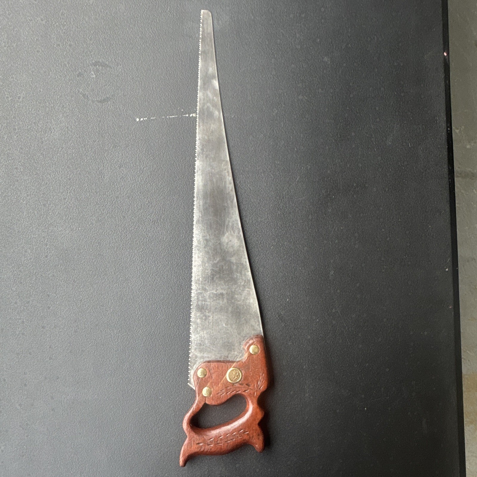 26-inch Vintage Hand Saw Docking Tool Disston.  Mildly Restored By Seller