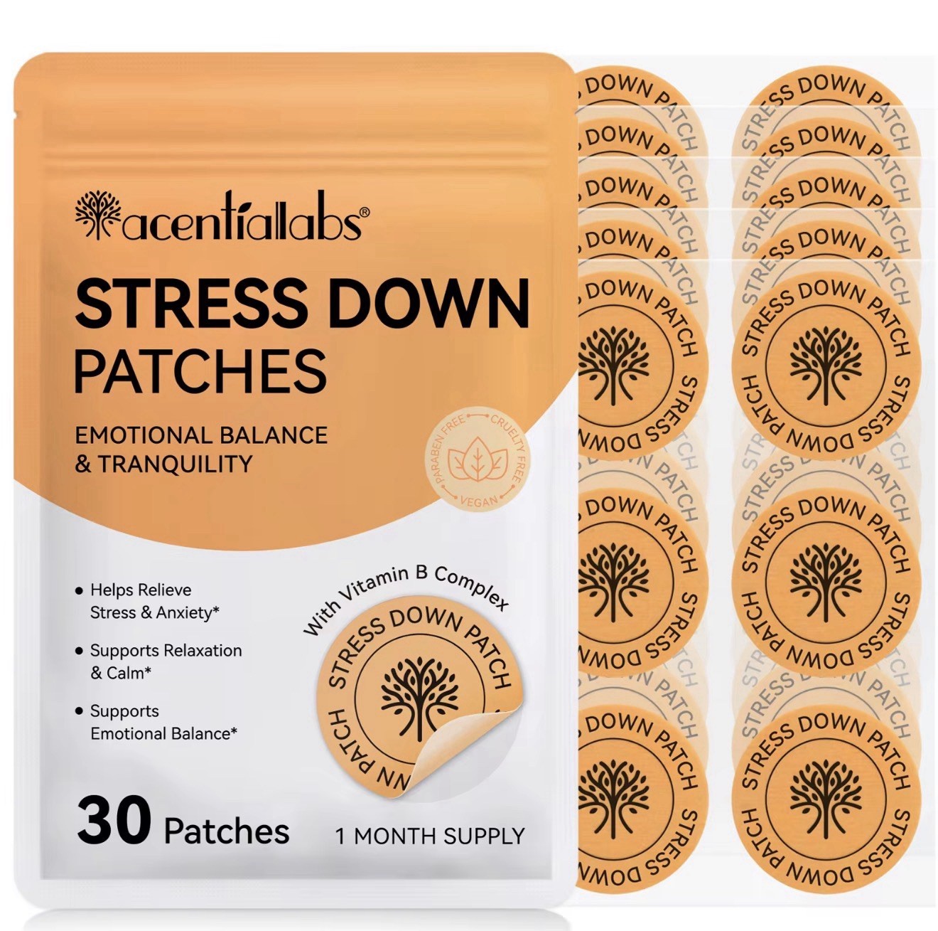 STRESS DOWN PATCHES EMOTIONAL BALANCE & TRANQUILITY 3 BAGS