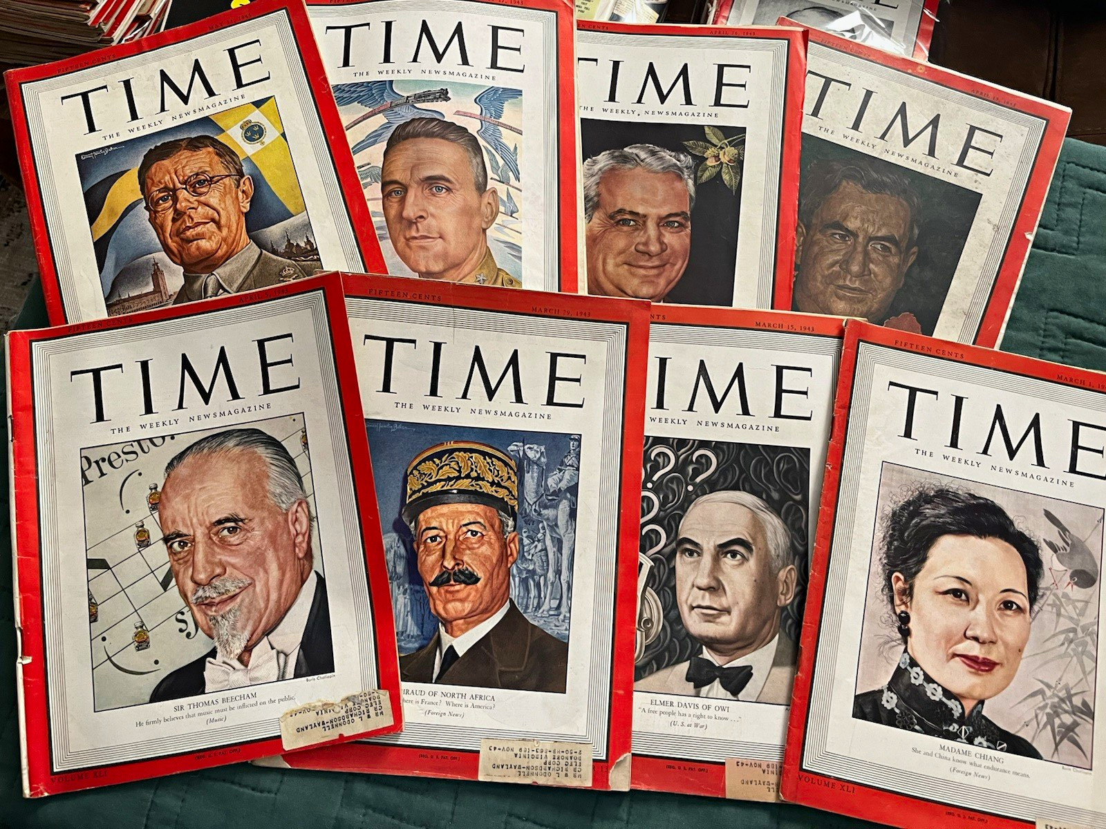 TIME Weekly News Magazine Lot of 13; Jan-May 1943 English